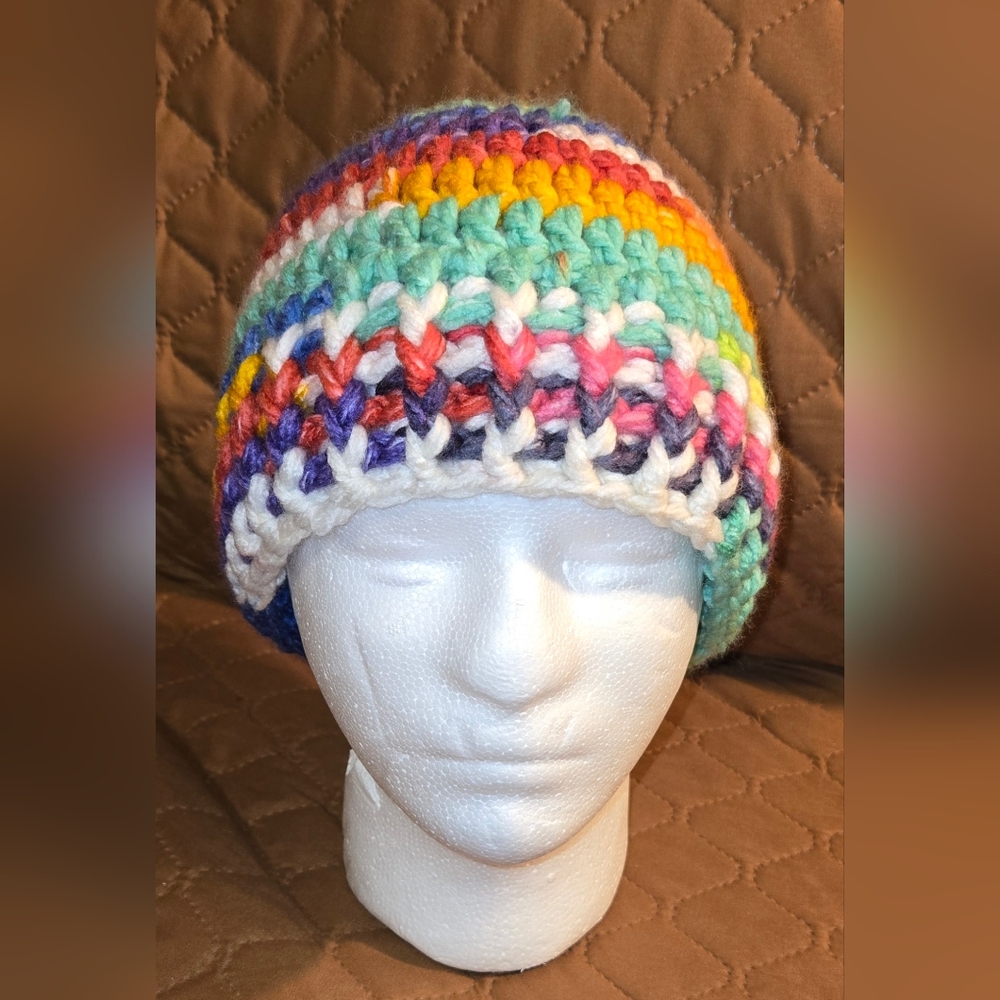 Handmade Multicolor Chunky Knit Beanie
